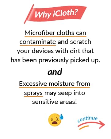 Microfiber cloths can contaminate and scratch your devices with dirt that has been picked up.
