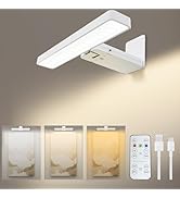 Picture Lights Battery Operated, Rechargeable Picture Frame Lights for Wall, LED Cordless Wall Li...