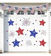 JarThenaAMCS 24Pcs Patriotic Garage Door Magnets 4th of July Blue Red Star Fireworks Magnetic Ref...