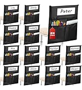24 Pack Chair Pockets for Classrooms, Black Chair Pocket with 3 Heavy Duty Storage Pocket, Chair ...