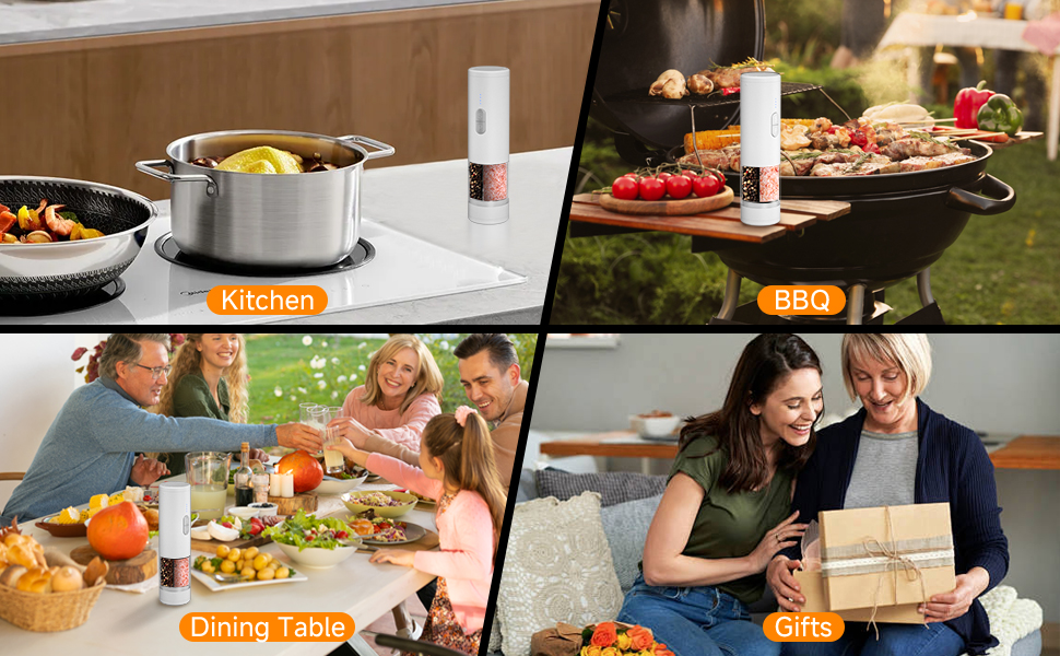 2 in 1 electric salt and pepper grinder set