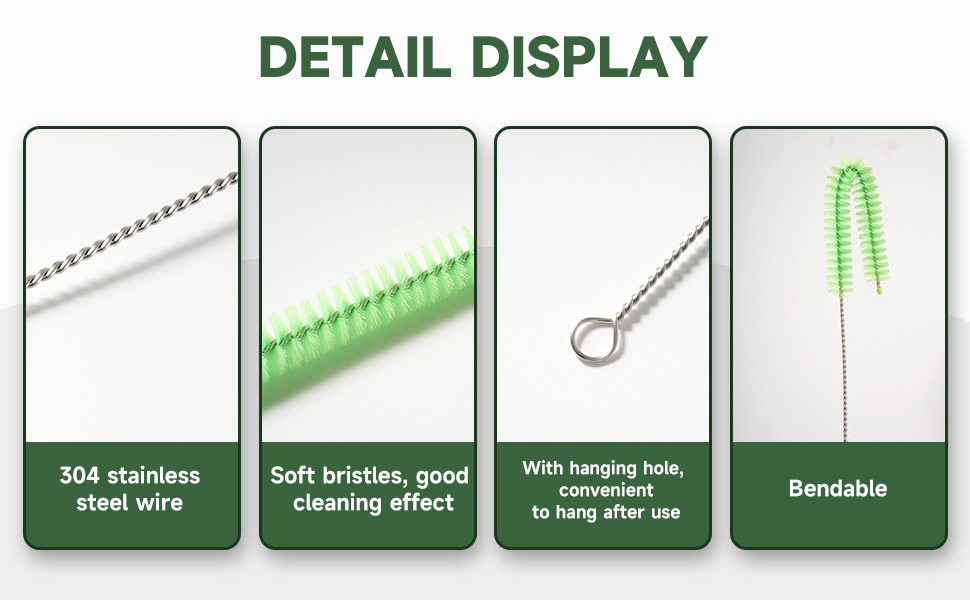 Colorful straw brush detail display
