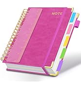 Hardcover Spiral Notebooks for Work 8''x 10'', 300 Pages 5 Subject Notebook with Dividers &amp; Tabs,...