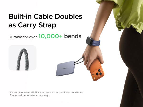 Built-in Cable Doubles as Carry Strap