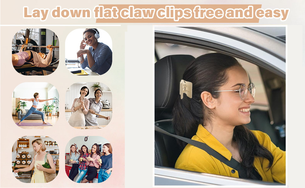 Flat claw clips for women
