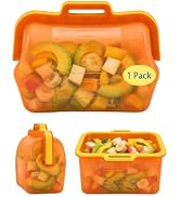 Magnetic Fast Seal Reusable Silicone Food Storage Bag, 68 oz, NUZEAK | Magnetic Seal, Stand-Up Si...