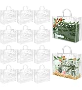 BadenBach 12 PCS Clear Gift Bags with Handles, 16" x 6" x 12" Extra Large Transparent Gift Wrap B...