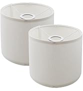 MY MIRONEY Set of 2 Lamp Shades White Linen Drum Lampshades Removable Light Fixtures Lamp Shades,...