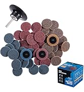 S SATC 46PCS Sanding Discs 2 Inch Roll Lock Quick Change Discs 1pcs 1/4'' Holder Surface Conditio...
