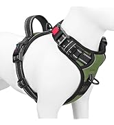 PHOEPET No Pull Dog Harness with Handle Front &amp; Back Clip, Easy on Lockable Snap Buckle at Neck, ...