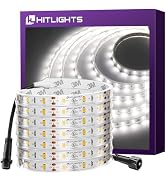 HitLights Outdoor LED Strip Lights Waterproof White, 16.4ft Dimmable Tape Light 5000K, IP67, 300 ...