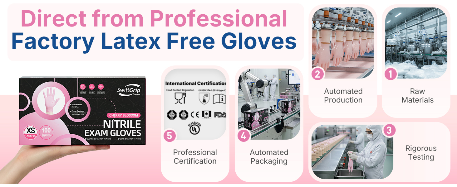 Pink Nitrile Gloves