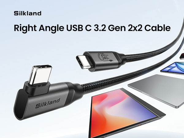 USB C 3.2 Gen 2x2 right angle cable
