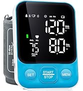 Blood Pressure Monitor Upper Arm Monitors for Home Use BP Machine Sphygmomanometer 2x120 Reading ...
