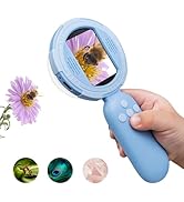 TINYLENS Mia Kids Microscope, Mini Digital Microscope for Kids with 2'' IPS Screen, Handheld Mini...