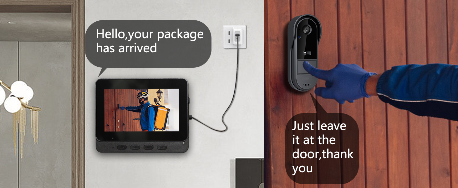 visiophon ring no wifi exterior waterproof gate Door Chime Screen Interior Videophone Audio