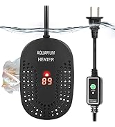 HITOP 100W Mini Adjustable Aquarium Heater: Digital Fish Tank Heater with Protective Cover and Co...
