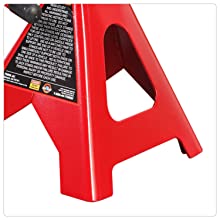 Torin BIG RED Steel Jack Stands: Double Locking, 2 Ton (4,000 lb) Capacity, Red, 1 Pair