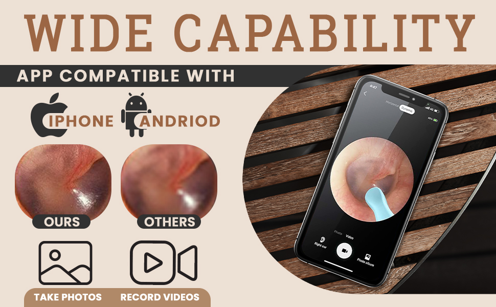 Ear wax cleaner with camera, iphone, Android