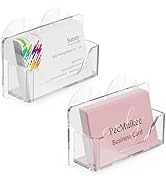 PecMuikee Window Mount Business Card Holder with Suction Cups,Clear Acrylic Business Card Display...