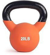 LIONSCOOL Neoprene Coated Cast Iron Kettlebell Weight, All-Purpose Solid Kettlebell for Full Body...