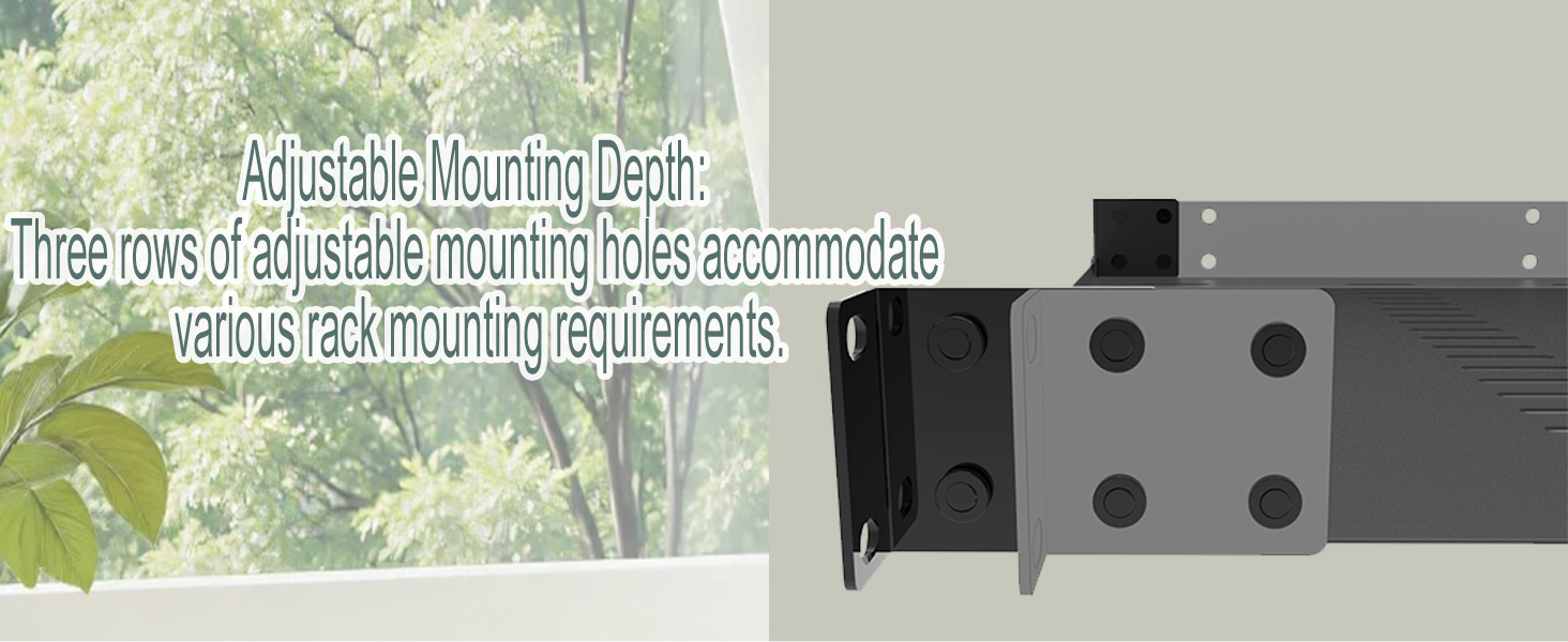 mounting depth adjustable rack shelves