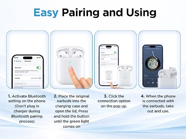 Replacement Charging Case Compatible with AirPods 1st/2nd Gen