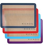 KICKOIL Silicone Baking Mat Set 4 Half Sheet Large Nonstick Silicone Bakeware Mats Reusable Heat ...