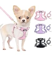 Lukovee No Pull Puppy Harness and Leash Set - Adjustable Lightweight Soft Dog Harness, Reflective...