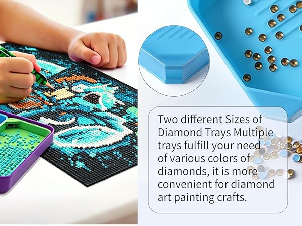 Two different Sizes of Diamond Trays Multiple trays fulfill your need of various colors of diamonds