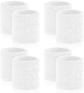 8 Pcs Sports Wrist Sweat Bands for Men &amp; Women, Absorbent Wrist Sweatbands Tennis Wristbands, Ela...