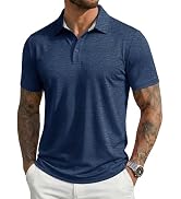 MAGCOMSEN Men's Short Sleeve Polo Golf Shirts 3-Button Moisture Wicking Athletic T-Shirts Casual ...