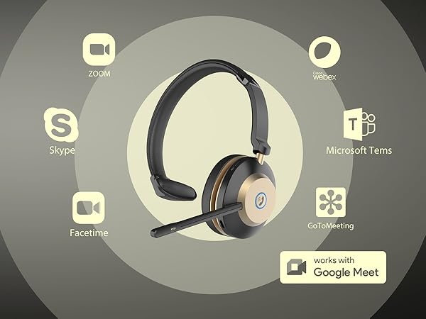 wireless work headset with mic