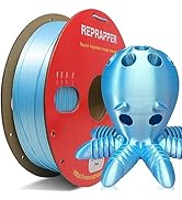 RepRapper Blue Silk PLA, Silky Shiny PLA Filament 1.75 MM (+-0.03 mm), 1KG Shine 3D Printer Filam...