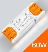 DUSKTEC LED Transformer 12V 60W, LED Driver AC 120V to DC 12V 5A, Ultra Slim Power Supply 12 Volt...