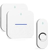 AIDA Lighted Wireless Doorbell, Home Waterproof Doorbell 1,000ft Range, 5 Volume Levels with 58 D...