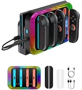 CHARM FOCUS Charging Dock for 2025 Nintendo Switch 2 JoyCon, 4-Port Magnetic Controller Fast Char...
