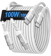 USBC to USBC Cable [10ft 2-Pack] USB C to USB C Cable 100W 5A Type C to C Cable Fast Charging Bra...