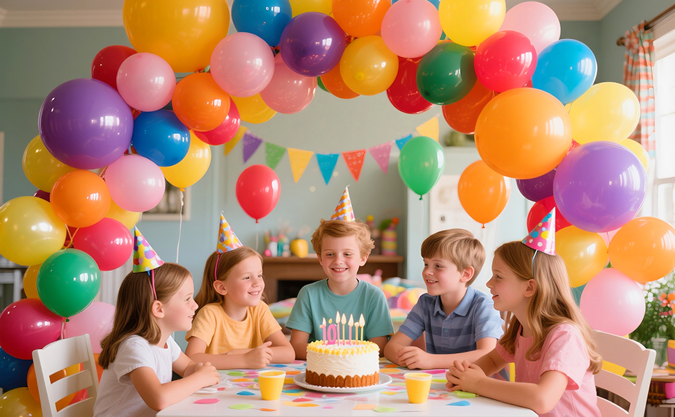 rainbow balloons