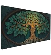 Buslint Mystical Green Tree Gaming Mouse Pad, Forest Árbol de la vida Design, XXL Extended Desk M...