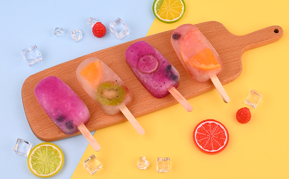 8 colors of silicone popsicle molds