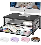 OPNICE Computer Monitor Stand Riser, Desk Organizer with Drawer, Laptop Stand, Office Desk Access...