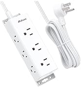 Surge Protector Power Strip - 9 Widely Spaced Multi Outlets, Wall Mount, 3 Side Outlet Extender w...
