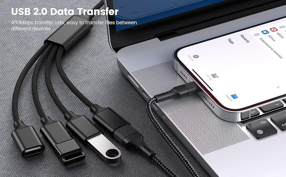 multiple male receptacle usb port one male 4 female