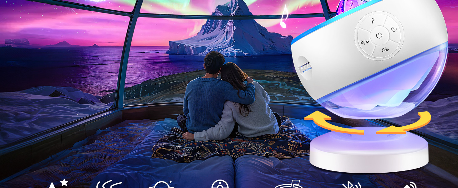 Northern lights projector lights for bedroom is not only project galaxy light, but also moon+star