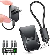 Fast Charger for iPhone 17 16 15, Keychain Design 20W GaN Charger with USB C to C &amp; C to Lightnin...