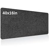 40''x16'' Large Felt Desk mat,with Non-Slip Anti-Fray Office Felt Desk pad,Gray Desktop Protector...