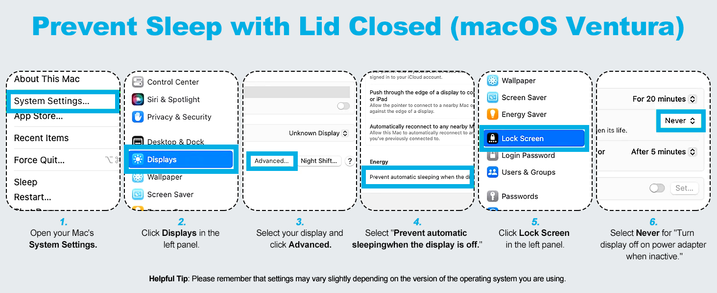 Prevent Sleep with Lid Closed(macoS Ventura)