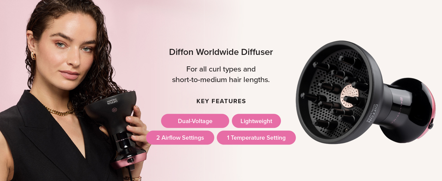 Diffon Worldwide Diffuser For all curl types and short-to-medium hair lengths.