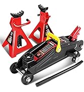 DNA MOTORING TOOLS-00280 Low Profile Hydraulic Trolley Service/Floor Jack Combo with 2 Ratchet Ja...